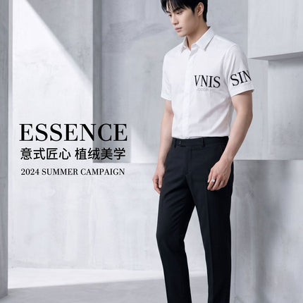Shirt with a Light Luxury and High-End Feel, Embroidered with Rhinestones, Vnis Short-Sleeve Shirt, Light Luxury, Stylish Men's Casual Versatile Shirt