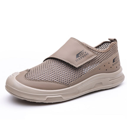 Mesh Shoes Men's 2025 New Summer Breathable Hollow Leather Shoes Soft Sole Slip-on Non-slip Baotou Outdoor Casual Shoes