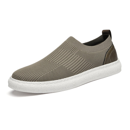 Summer New Vintage Board Shoes Fly-woven Cowhide Mesh Shoes Fashion Comfortable Invisible Height-increasing Mesh Board Shoes Trend