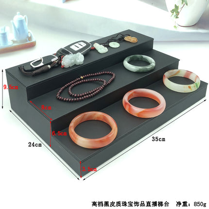 Live Broadcast Stage Leather Jade Jewelry Three-Layer Jewelry Rack Counter Jewelry and Toys Organizing Display Display Props Display Rack