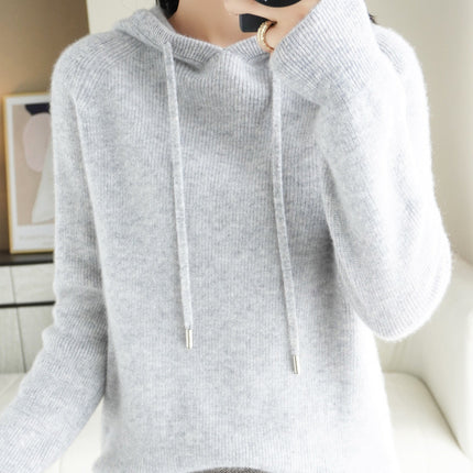 Long sleeve hooded pullover sweater women's bottoming sweater Korean style loose casual knitted sweater Spring and Autumn New hoodie
