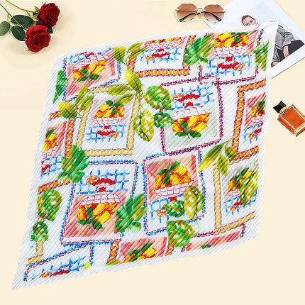 New wrinkled small square scarf female Korean imitation silk printed wrinkled small scarf Joker scarf decorative scarf wholesale