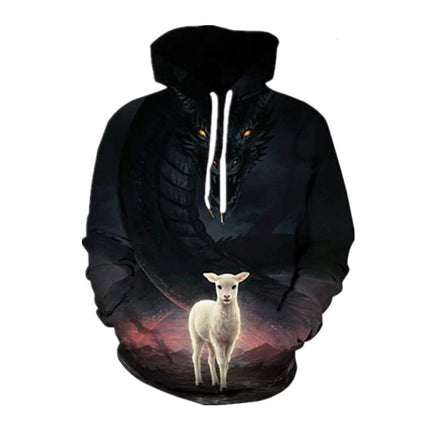 Cross-Border European and American Amazon Men's Animal Scorpion Pullover 3D Digital Printing Hoodie Long-Sleeved Jacket Sweatshirt