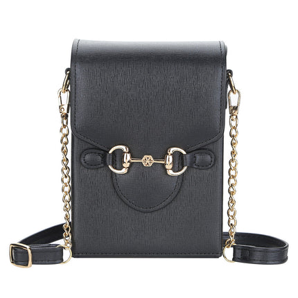 Boiseen new mobile phone bag women's European and American solid color horse buckle large capacity shoulder diagonal women's bag wallet wholesale