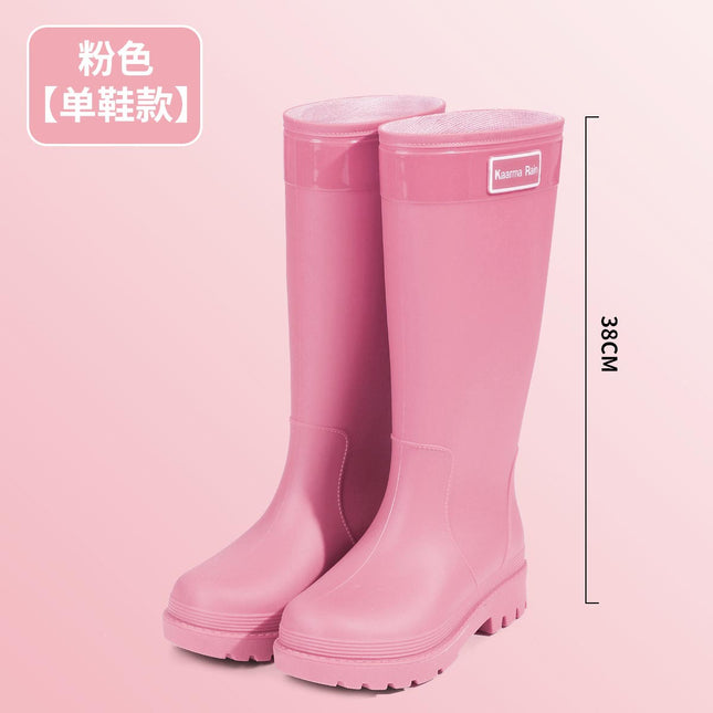 New Fashionable Women's Shoes, Extra High Women's Outer Wear Rainforest Hiking Wading Shoes, Heightening Waterproof Women's Water Shoes, Rubber Shoes and Overshoes