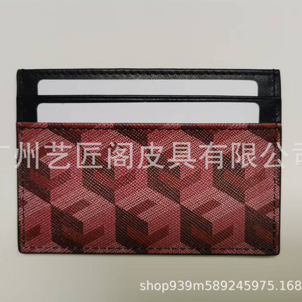 Cross-Border European and American 3D Pattern First-Layer Cowhide Card Holder, Fashionable Multi-Functional Small Card Holder, Coin Purse, Protective Clip, Document Holder