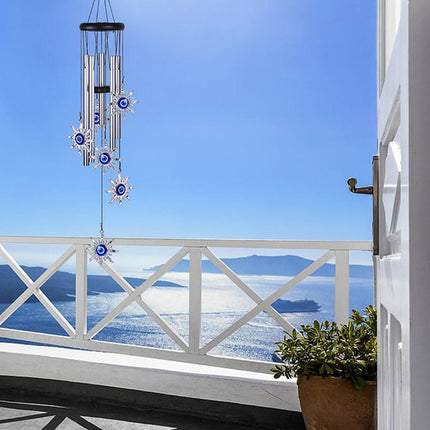 Cross-border Hot Selling Wind Bell Devil's Eye Hanging Aluminum Metal Wind Bell Indoor Garden Decoration Wholesale
