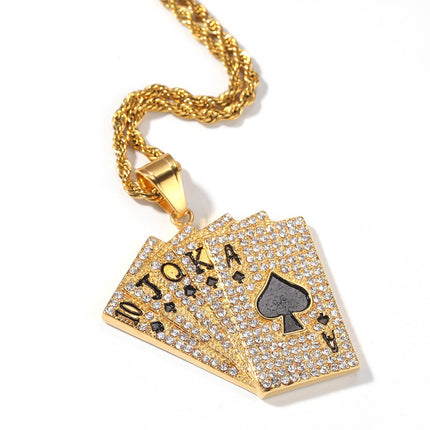 European and American Cross-border Hot Selling Stainless Steel Real Gold Electroplated Pouch Alphabetic Digital Hip Hop Trend Pendant Niche Jewelry