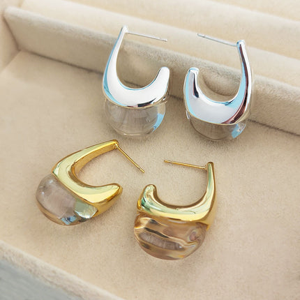 New French-Style Gold Earrings for Women, Niche Design with a High-End Light Luxury Temperament, Versatile and Minimalist Cool Style Earrings for Women