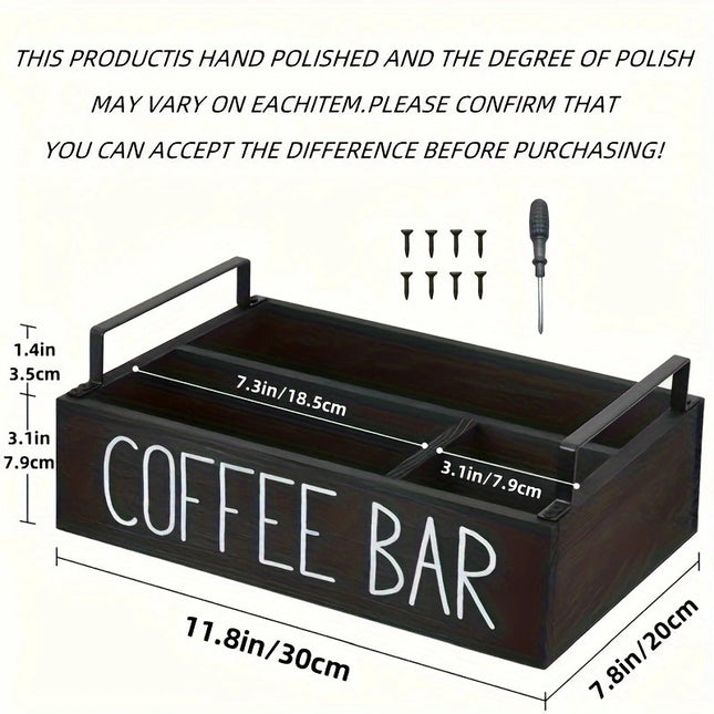 Wooden Coffee Box Farmhouse Coffee Capsule Rack Storage Basket Storage Wooden Box Capsule Rack Coffee Capsule Storage Wooden Box