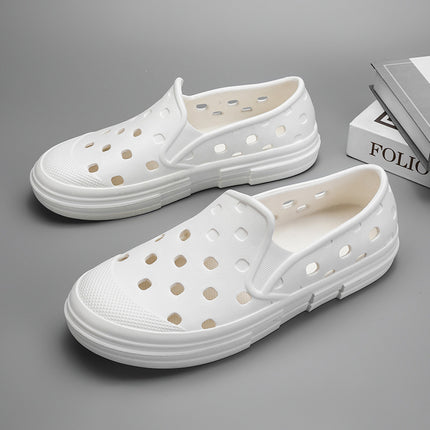 Cross-border Hole Shoes Men's and Women's Non-slip Deodorant Soft Bottom EVA Board Shoes Black Summer Breathable Slip-on Casual Shoes