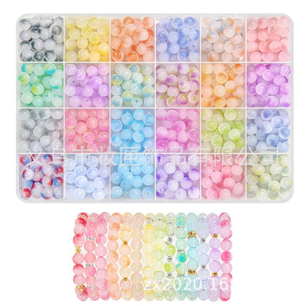 8mm Kidsren's Bracelet Beading DIY Material Package Loose Bead Necklace for Boys and Girls to Make Glass Crystal Toy Beads