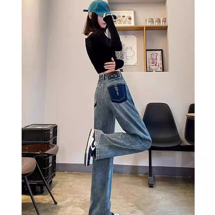 Thin Popular Jeans Women's Summer Thin 2024 New Loose High Waist Short Narrow Wide Leg Pants