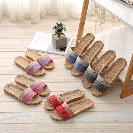 Cixi Simple Linen Slippers Four Seasons Guest Indoor Living Room Home Floor Cotton Linen Slippers Couple Wholesale