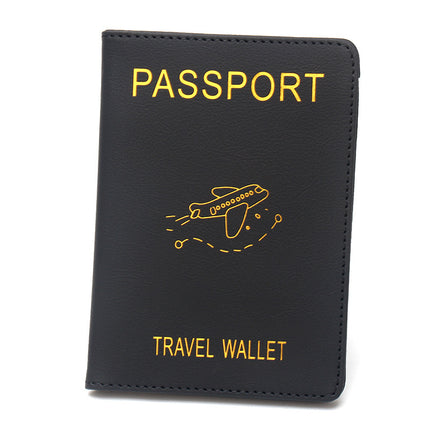 Rfid Anti-Magnetic Airplane Passport Holder Leather Luggage Tag Set Hidden Luggage Identification Card Holder Cross-Border In-Stock
