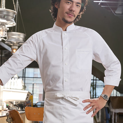 Chef Uniform Long-Sleeve Men's Hotel Restaurant Western Cuisine Bakery Kitchen Work Clothes Professional Attire