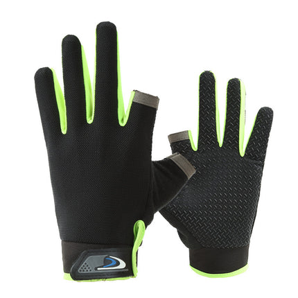 Exposed Two-Finger Fishing Gloves Men's Outdoor Sunscreen Non-Slip Cycling Luya Breathable Touch Screen Thin Sports Cycling Gloves