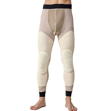 Men's Wool Warm Pants Winter Cold-proof fleece-lined Super Thick Northeast Cotton Pants Middle-aged and Elderly High Waist Leg Pants Knee Pants