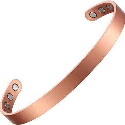 Jian Ai Temu Aliexpress Amazon Magnetic Antique Red Copper Brushed Open Adjustable Bracelet Ring Bracelet