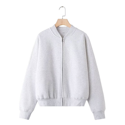 European and American Style Zipper Bomber Jacket Jacket Style Sweatshirt 3399802 Loose High Waist Velvet Pants 319980