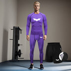 Purple bat white long-sleeved three-piece suit / S