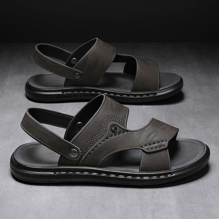 Men's Sandals for Summer Outdoor Wear, Casual Wear-Resistant Beach Slippers, Sports and Driving Dual-Use Sandals