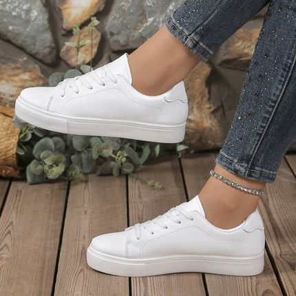 Women's White Casual Sneakers 2025 New Versatile Cross-Border Sports Casual Flat Couple Shoes Large Size