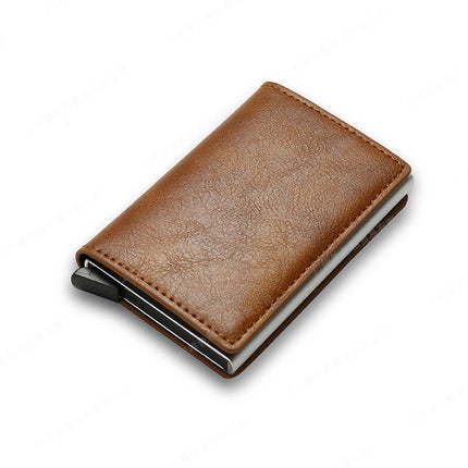 New Men's Multi-Card Slot Metal Wallet Card Holder Rfid Anti-Theft Short Wallet Wallet Menwallet