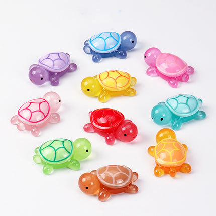 Luminous Flash Little Turtle Pair Touch Blind Bag Toy Children's Simulation Animal Small Gift Ornaments Blind Box Micro Landscape