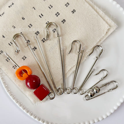 Letter Pin DIY Jewelry Accessories Text Keychain 75mm Silicone Safety Beaded Big Head Pin Pendant