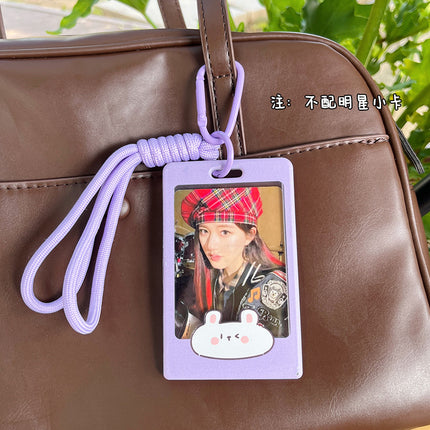 Cute Transparent Card Case Instagram Style Star-chasing Campus Meal Card Protective Case with Lanyard Bus Subway Star Card Pendant