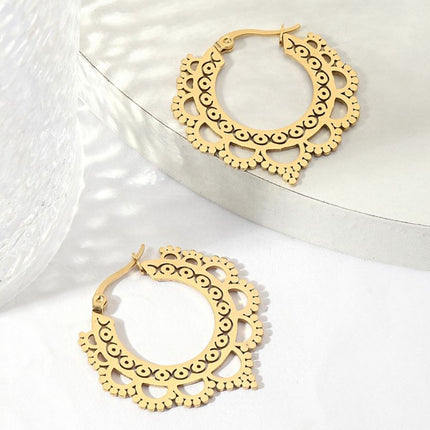 European and American Export Earrings, Stainless Steel Jewelry, High-End, Non-Fading, Exquisite and Exaggerated Earrings for Women, Versatile Titanium Steel Earrings