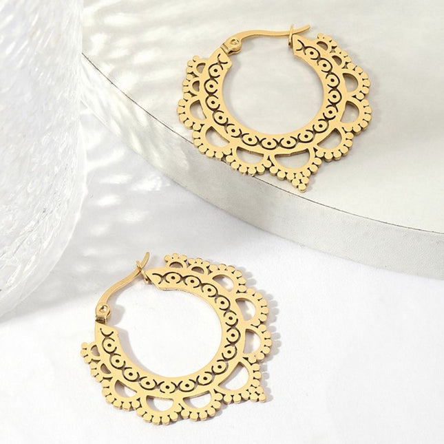 European and American Export Earrings, Stainless Steel Jewelry, High-End, Non-Fading, Exquisite and Exaggerated Earrings for Women, Versatile Titanium Steel Earrings