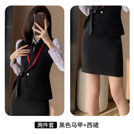 Professional suit women's waistcoat workwear hotel front desk strap vest jewelry store beautician work clothes temperament suit