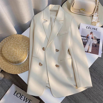 2025 Autumn New Fashionable Moon Button Blazer for Women, Loose and High-End Feel, Cross-Border