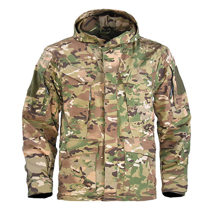 Hanye Outdoor Tactical Windbreaker Mid-Length M65 Jacket Spy Shadow Men's Waterproof Autumn and Winter Jacket
