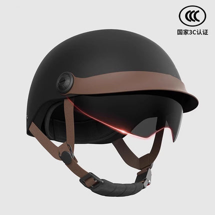 3C certification electric car helmet men's and women's summer safety helmet battery motorcycle sunshade light half helmet