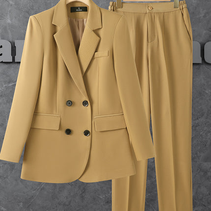 Cross-Border Military Green Suit Set for Women, Long-Sleeved, Goddess Style, High-End Casual Petite Suit Set, Workwear