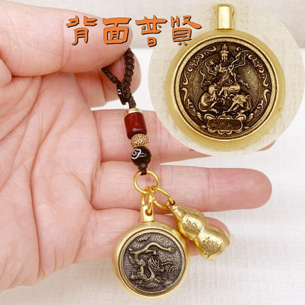 A generation of 12 zodiac Buddha patron saint turn key chain pendant fortune into the eight patron saint of treasure gourd