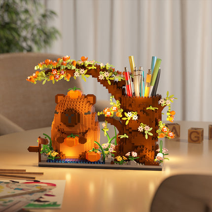 Cross-border kapi capybara Barra micro-particles creative pen container assembled building blocks Valentine's Day gift ornaments wholesale