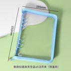 New zipper style sky blue a5 binder