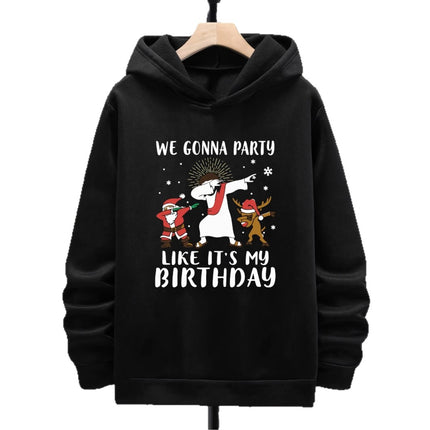 Cross-Border Trendy Casual Hooded Sweatshirt Christmas Theme Printed Hoodie European and American Style Long Sleeves