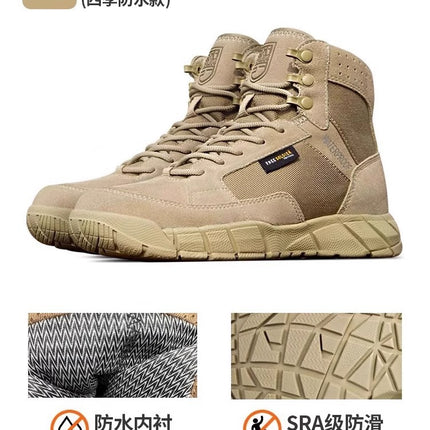 Free Soldier Autumn and Winter Hiking Shoes, Outdoor Shoes, Wear-Resistant, Ultra-Light, Non-Slip Hiking Shoes, Waterproof Tactical Boots, Cross-Country