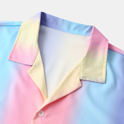2022 New Men's Shirt AliExpress Amazon Hot Beach Shirt Hawaii Casual Gradient Shirt