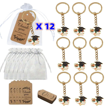 Cross-Border Fashion New Doctor's Hat Graduation Season Keychain Hanging Set Decoration Creative Alloy Oil Dripping Graduation Gift