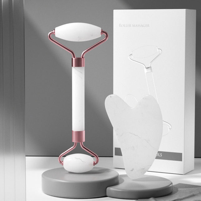 Powder crystal roller facial massage non-jade beauty stick double-headed push face eye point lifting heart scraper wholesale