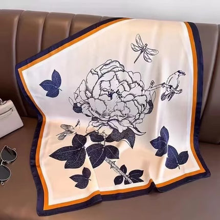 70 Silk Scarf Square Scarf High-end Korean Style Fashion All-match Professional Silk Small Scarf Retro Printed Silk Scarf for Women