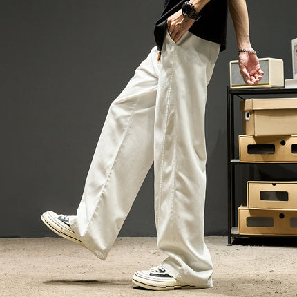 Vintage Men's Jeans Spring Autumn Washed Wide-Leg Pants Casual Long Pants American High Street Men's Pants
