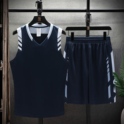 American Basketball Uniform Suit Narrow Shoulder Training Vest Printed Picture Men's Sportswear Wholesale Youth Game Team Uniform