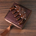 Lotus fish massage comb pattern brocade box